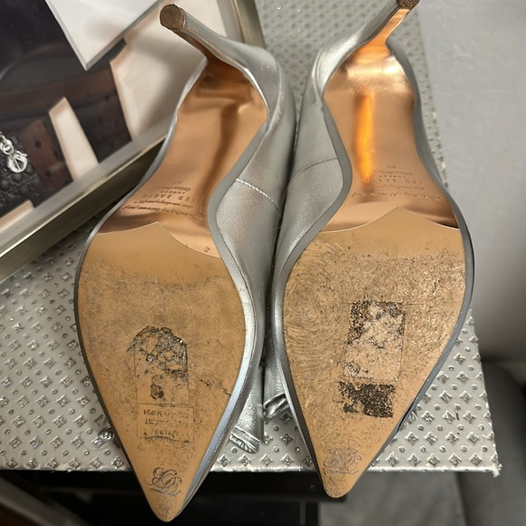 Ted Baker Silver Metallic Heels with Rose Gold Accents on Bow - Picture 6 of 13